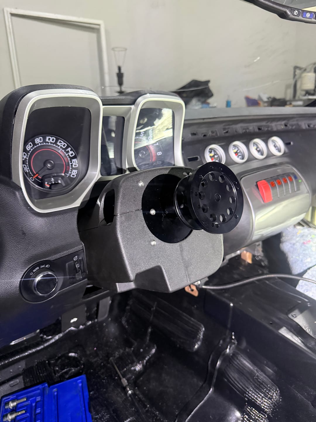 Customer photo review of 2010-15 5th Gen Camaro Lightweight Chromoly Race Steering Column w/ Firewall Plate (15-18007)