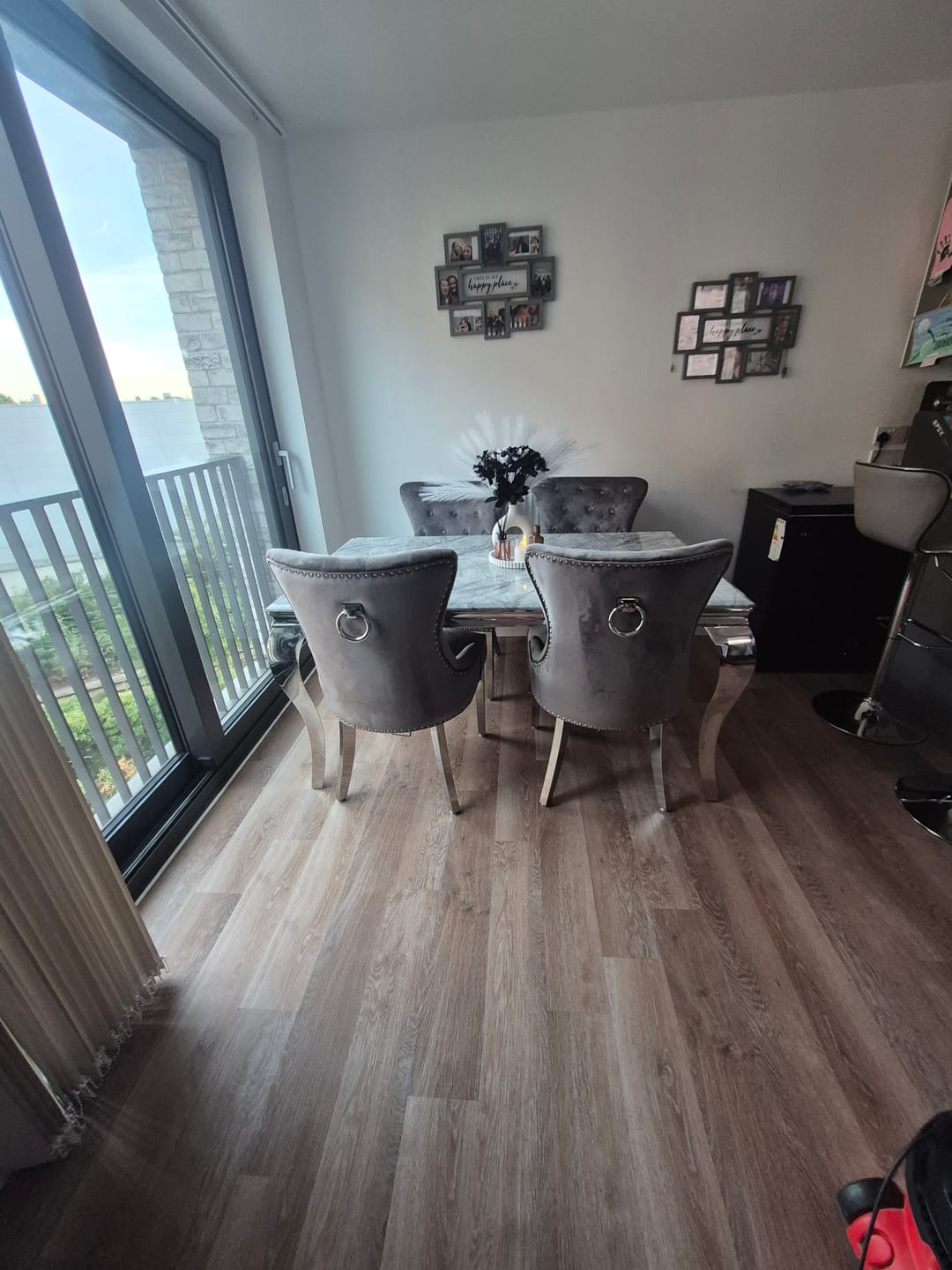 Customer photo review of Vienna Marble Dining Table With Chelsea Ring Knocker Chairs