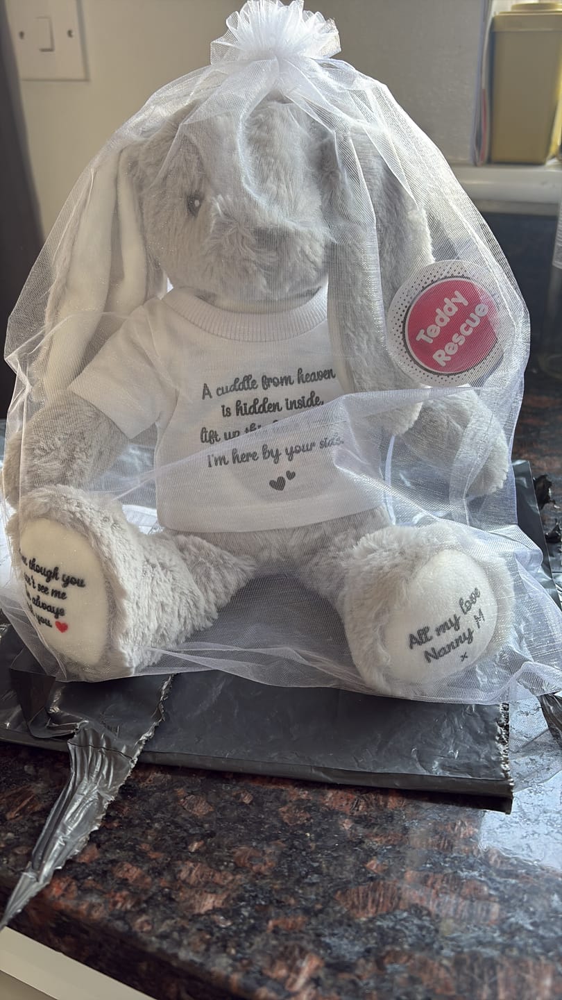 Customer photo review of Hidden Photo Surprise T-Shirt for 'Cuddle From Heaven' Teddy -  (T-SHIRT FITS ALL TEDDIES)