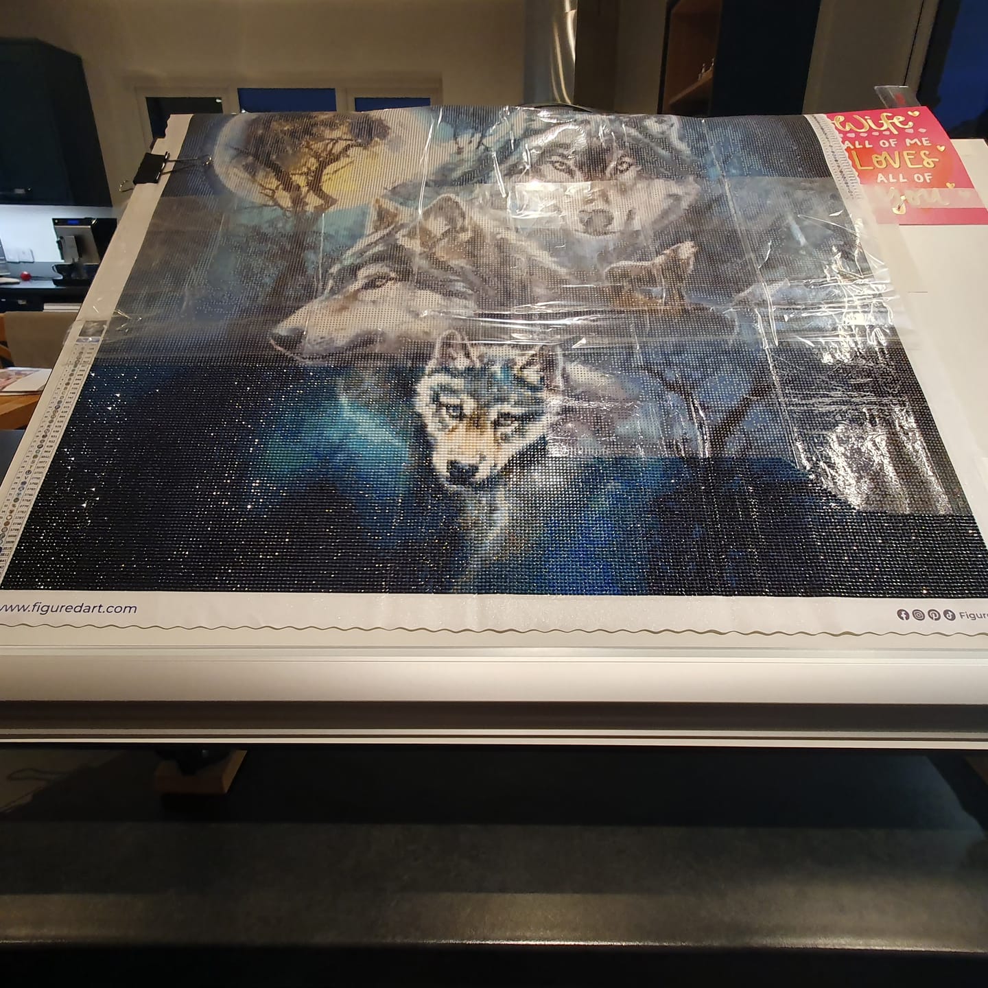 Customer photo review of Broderie Diamant - Loups et Pleine Lune
