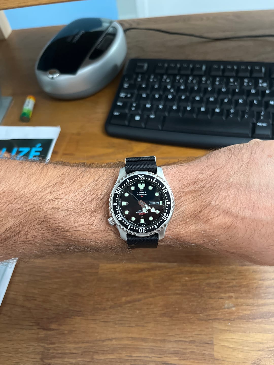 Customer photo review of Black Premium Nylon Watch Strap