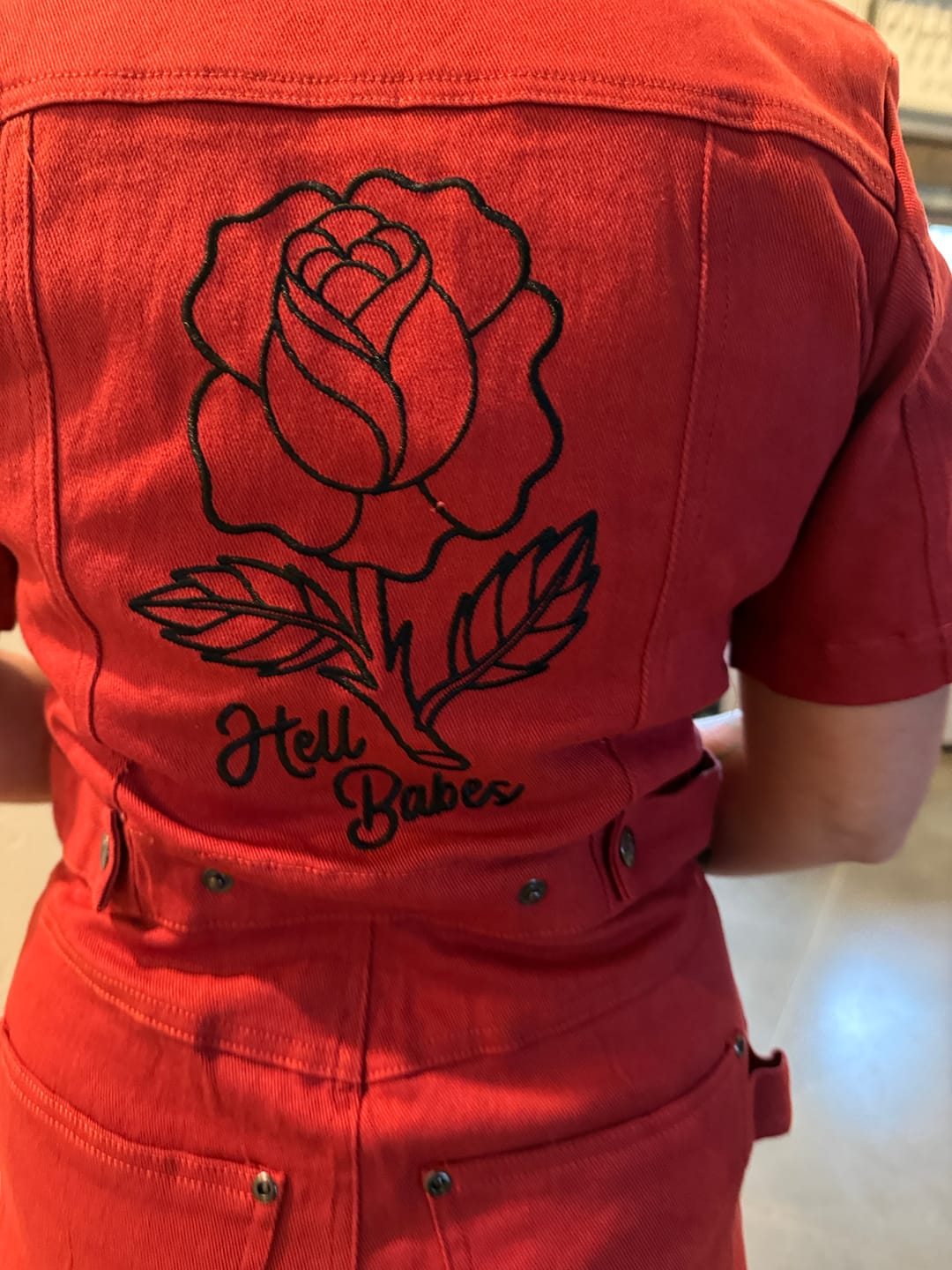 Customer photo review of Hell Crew Coverall - Red Rose