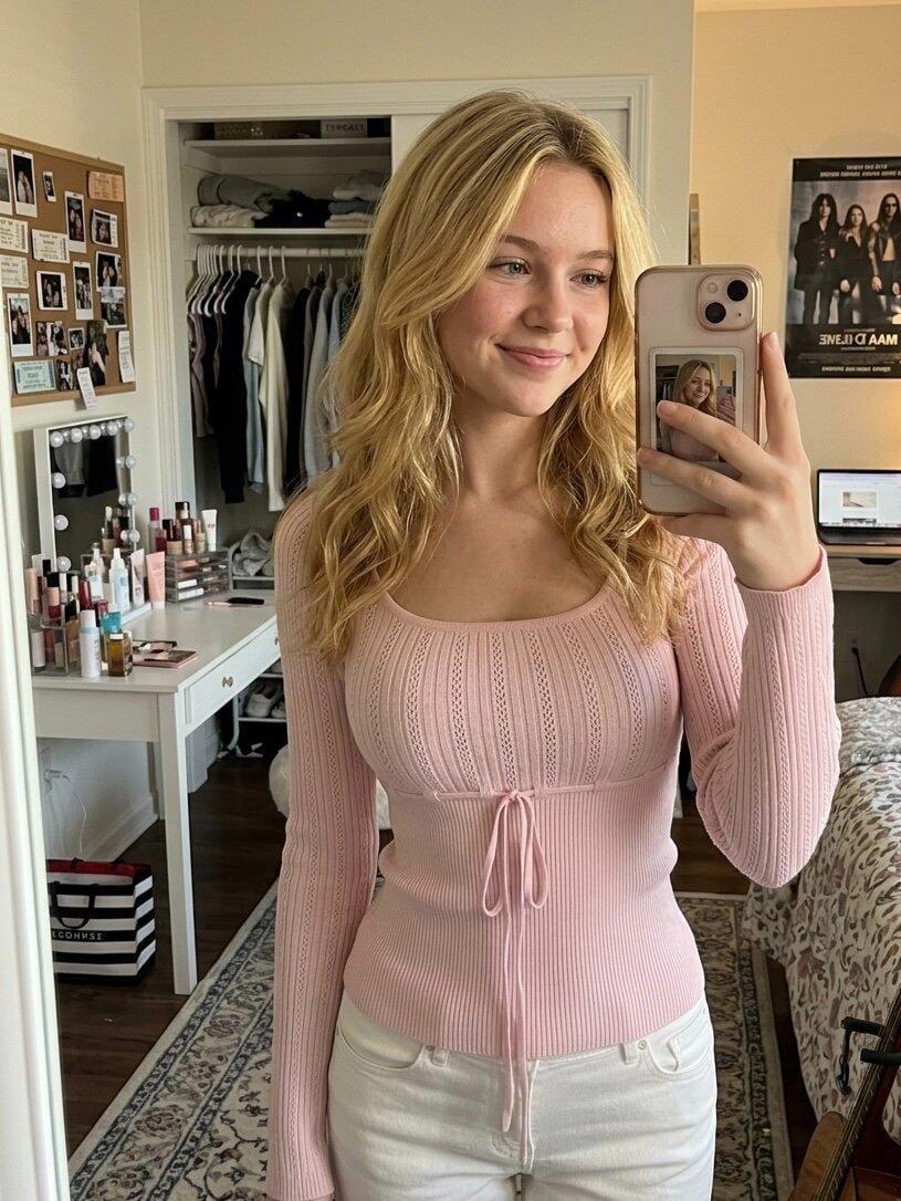 Customer photo review of Dainty Rose Pointelle Ribbed Top