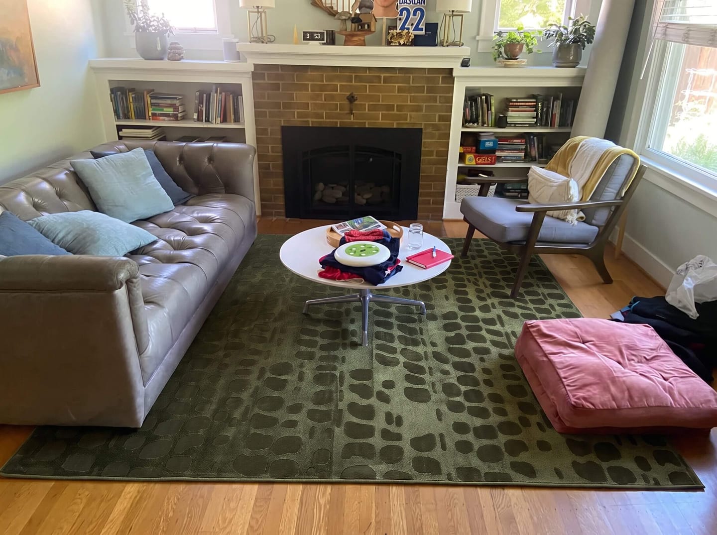 Customer photo review of Cavo Washable Area Rug - Green