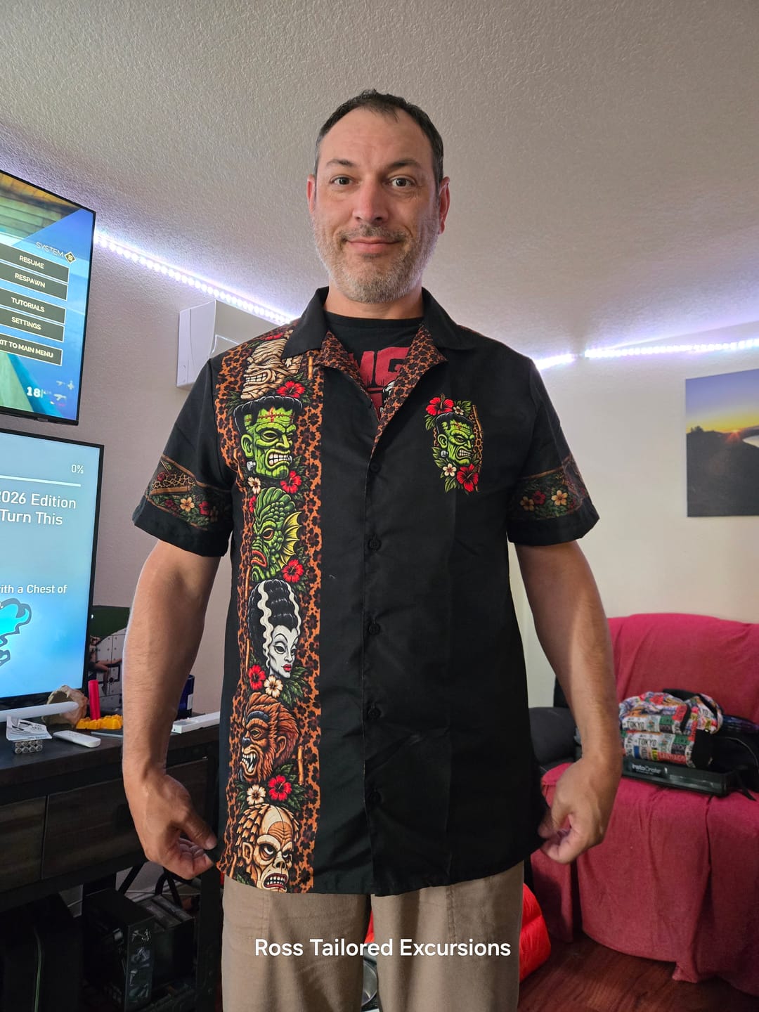 Customer photo review of Monster Safari Vintage Button Up