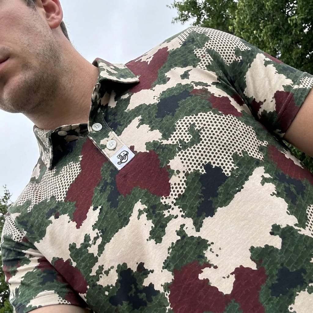 Customer photo review of Mixed Mesh Camo Men's Golf Polo