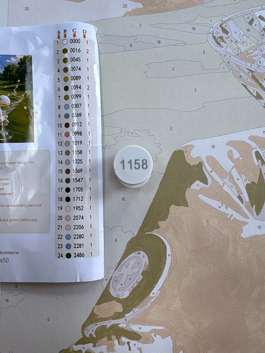 Customer photo review of Golf & Martini | Paint by Number