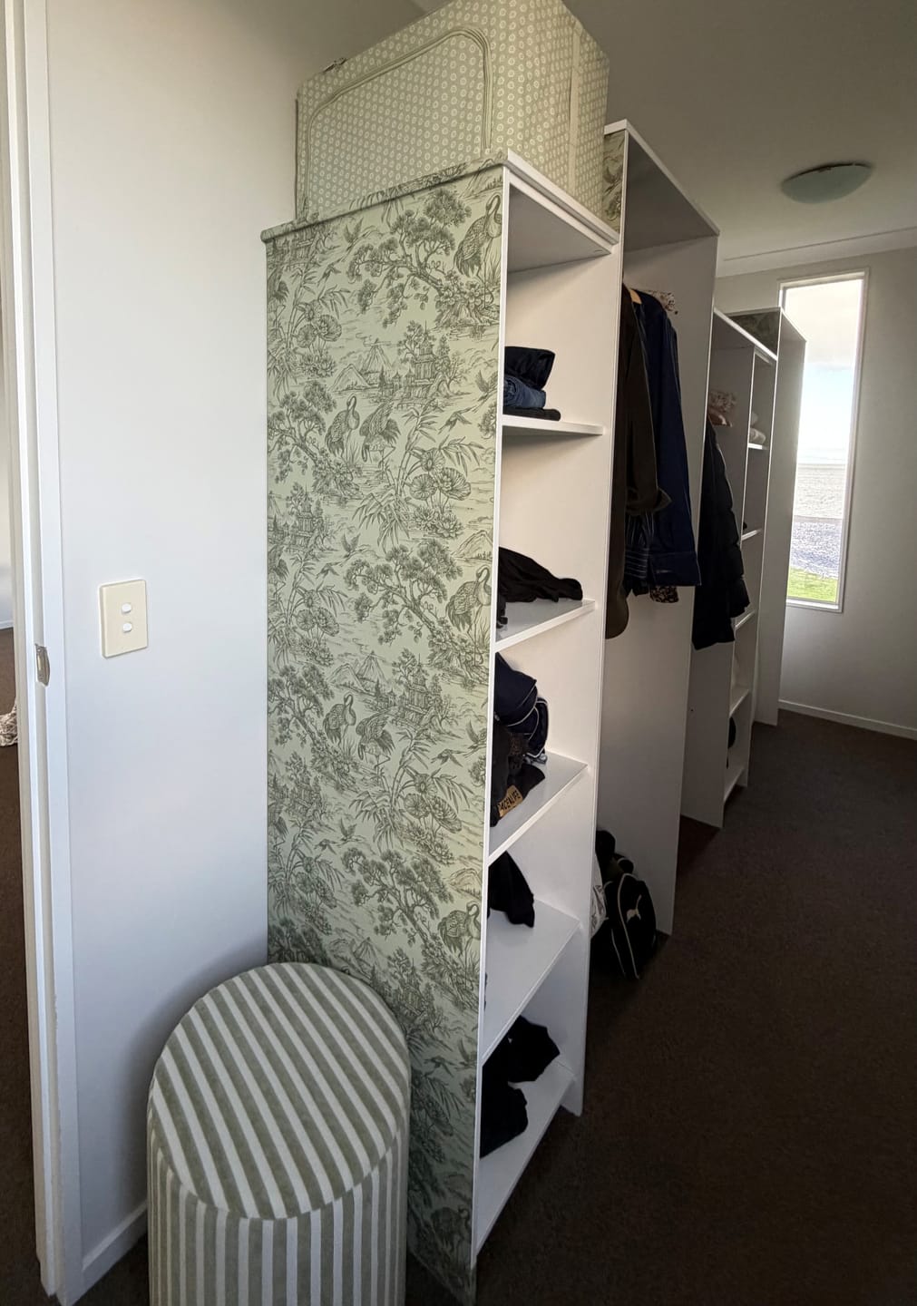 Customer photo review of Natoru - Japanese Metallic Cranes Wallpaper - Sage