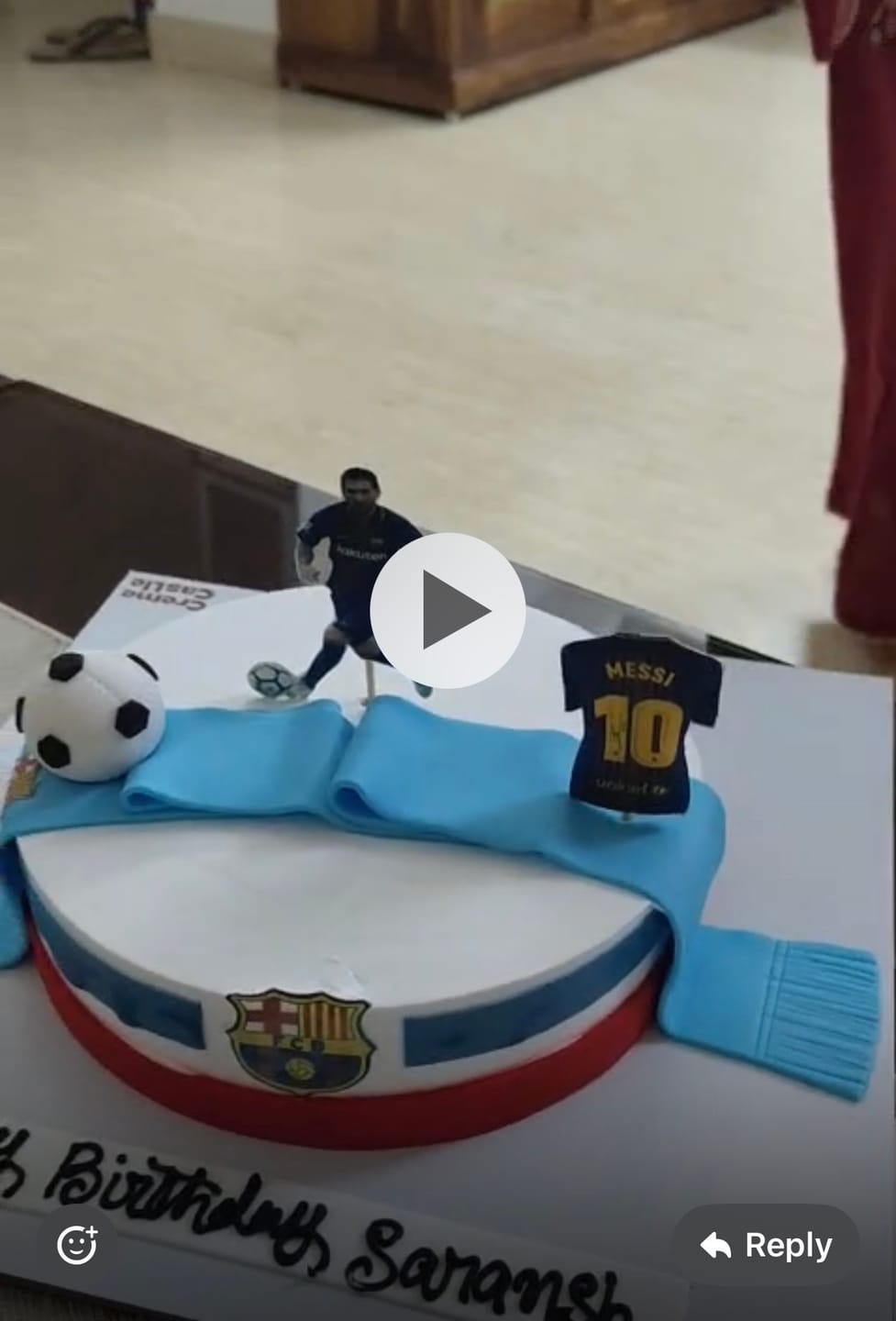 Customer photo review of Messi Jersey Cake