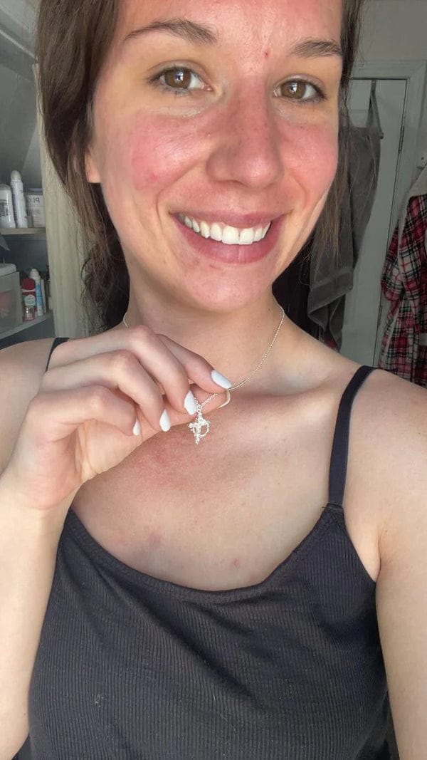 Customer photo review of Cross & Crown Necklace