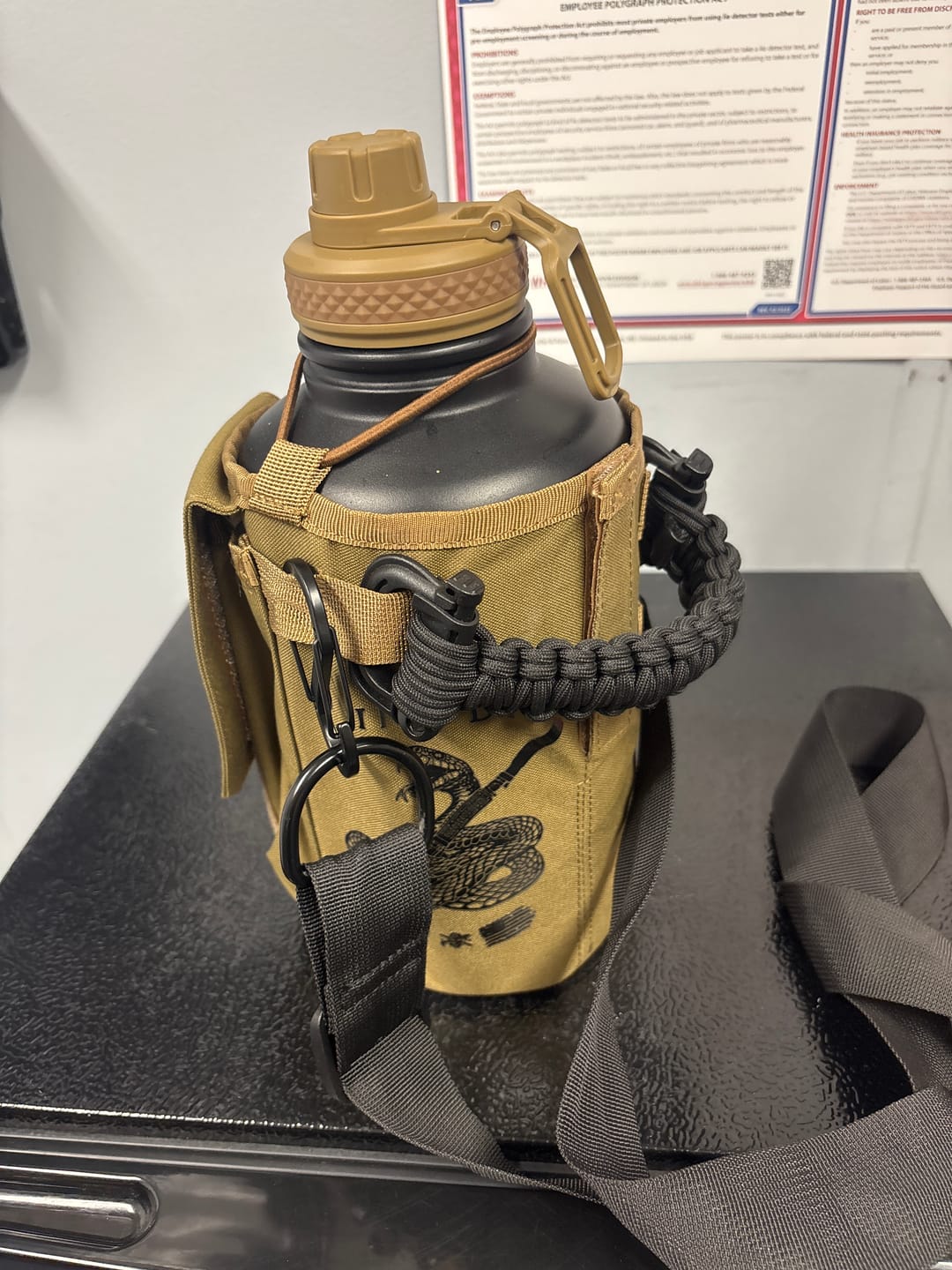 Customer photo review of 64oz Battle Bottle Sleeves