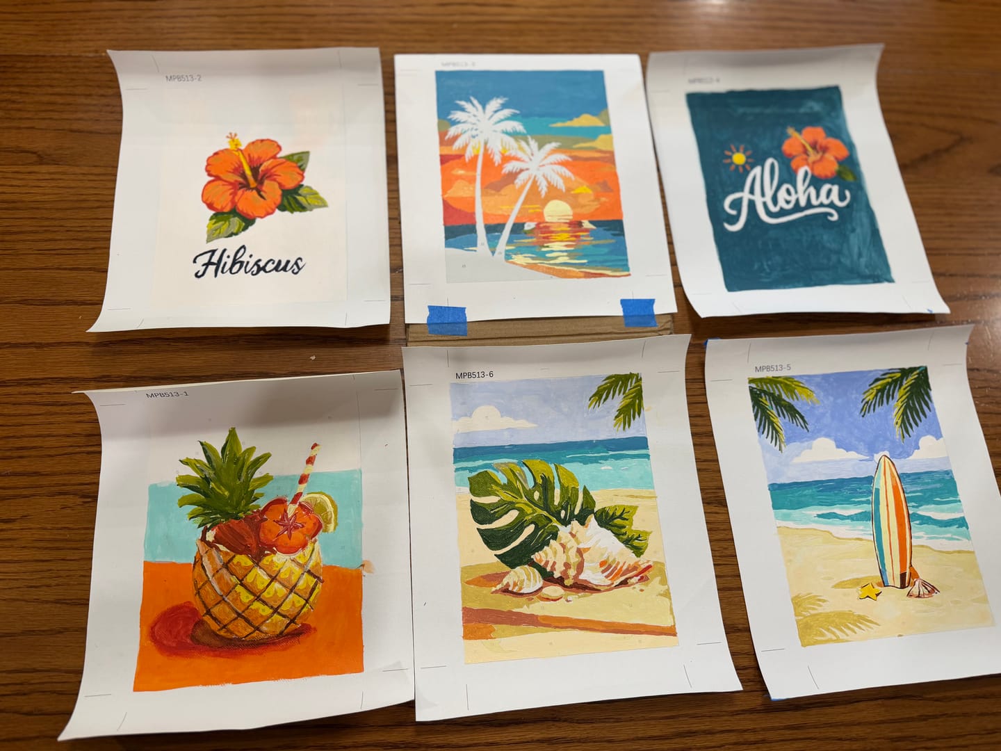 Customer photo review of 6 Mini Paintings - Hawaiian Aloha Set