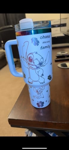 Customer photo review of Stitch Holographic In-Car Insulated Cup 40 OZ