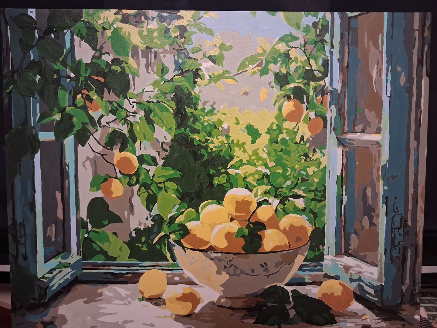 Customer photo review of Lemon Bowl by the Window | Paint by Number