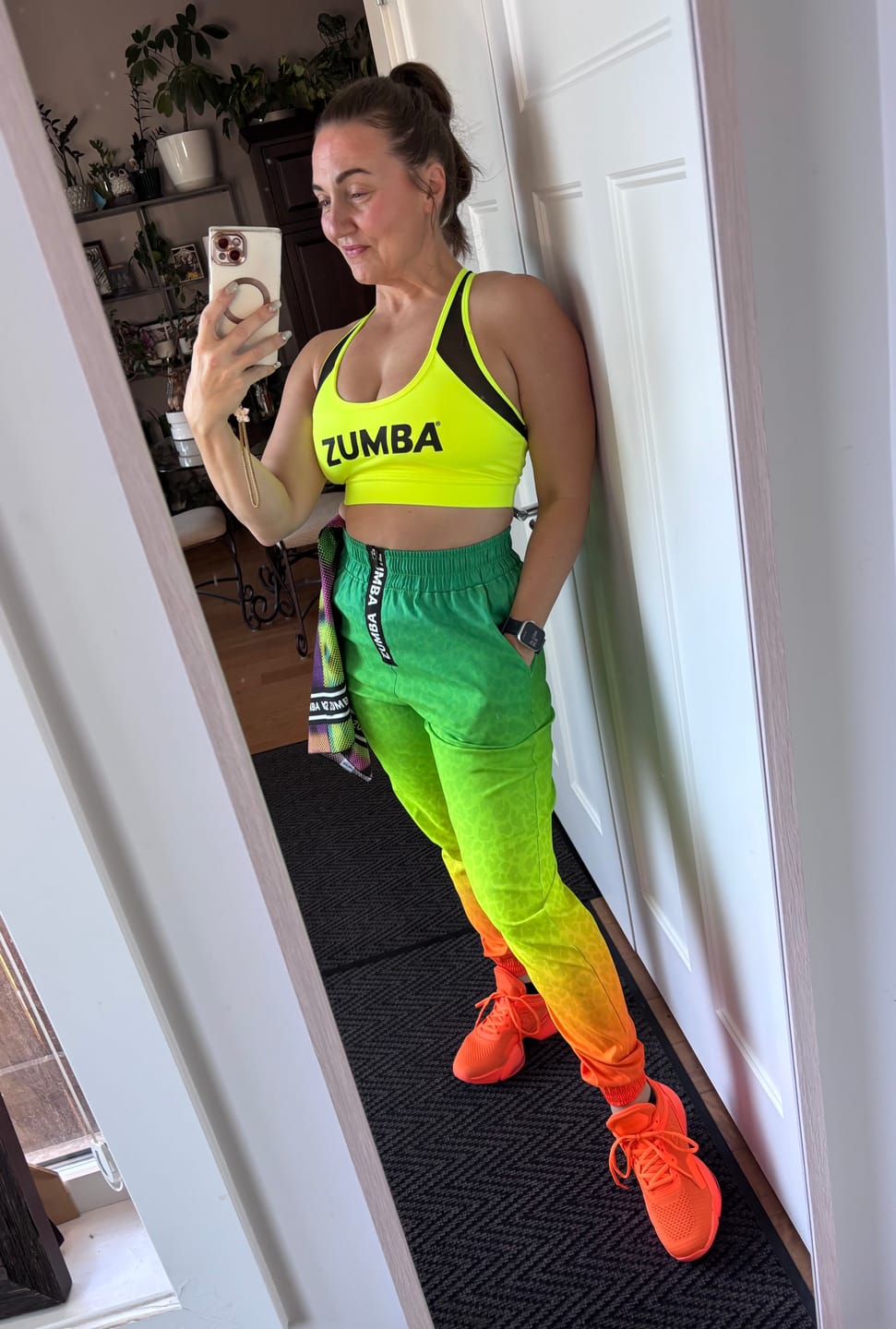 Customer photo review of Electric Feel Racerback Scoop Bra With Mesh