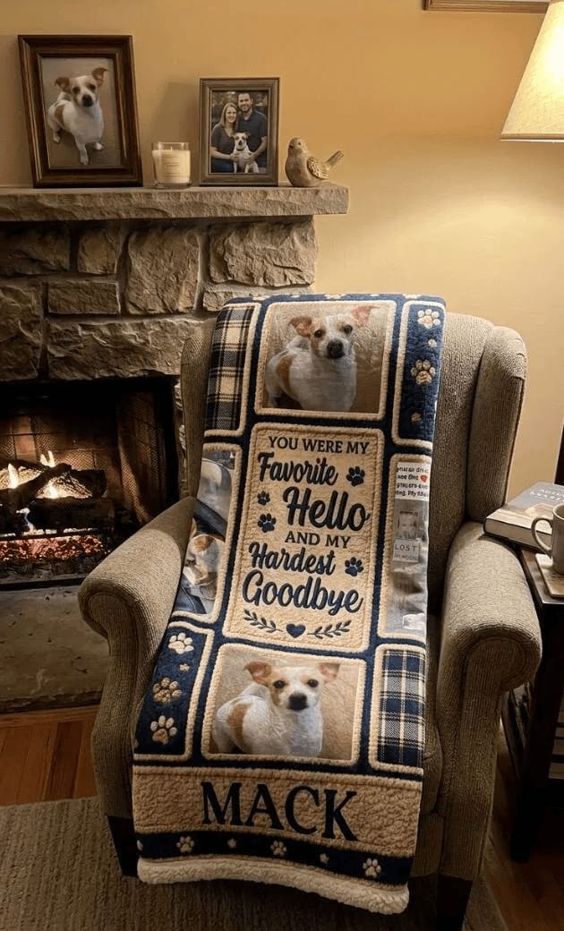 Customer photo review of Memorial Personalized Custom Photo Blanket - Sympathy Gift For Pet Owners, Pet Lovers