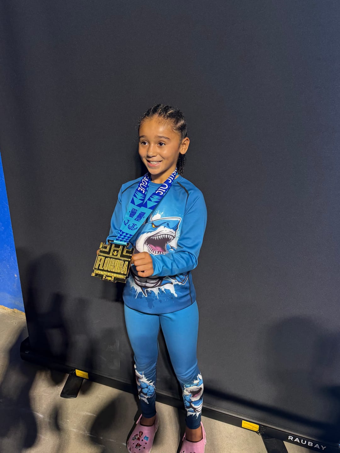 Customer photo review of SHARK BEAST KIDS RASH GUARD