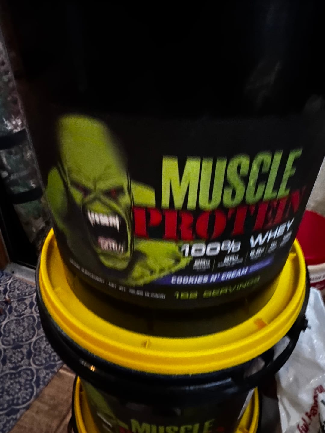 Customer photo review of Whey Protein Powder Bucket
