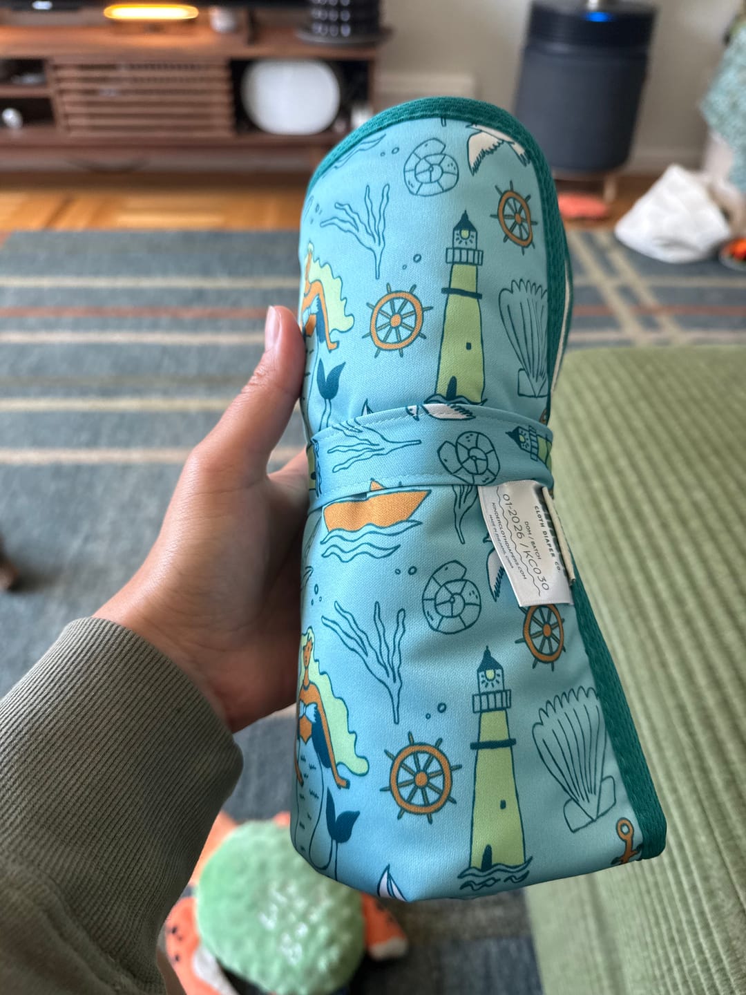 Customer photo review of Ultra-Soft Bamboo Machine Washable and Wipeable Diaper Change Mat