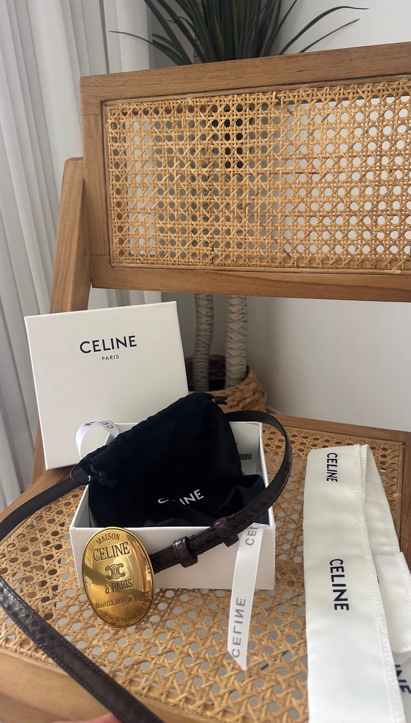 Customer photo review of Celine Paris Belt With Signature Round Buckle