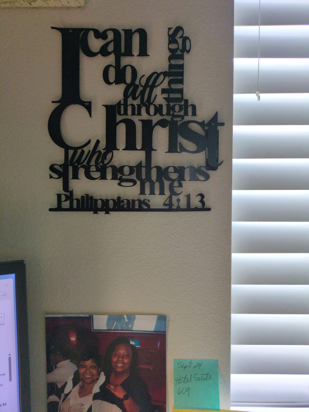 Customer photo review of Christianartworkshop Philippians 4:13 I Can Do All Things Metal Wall Decor: Christ’s Strength for Your Walls