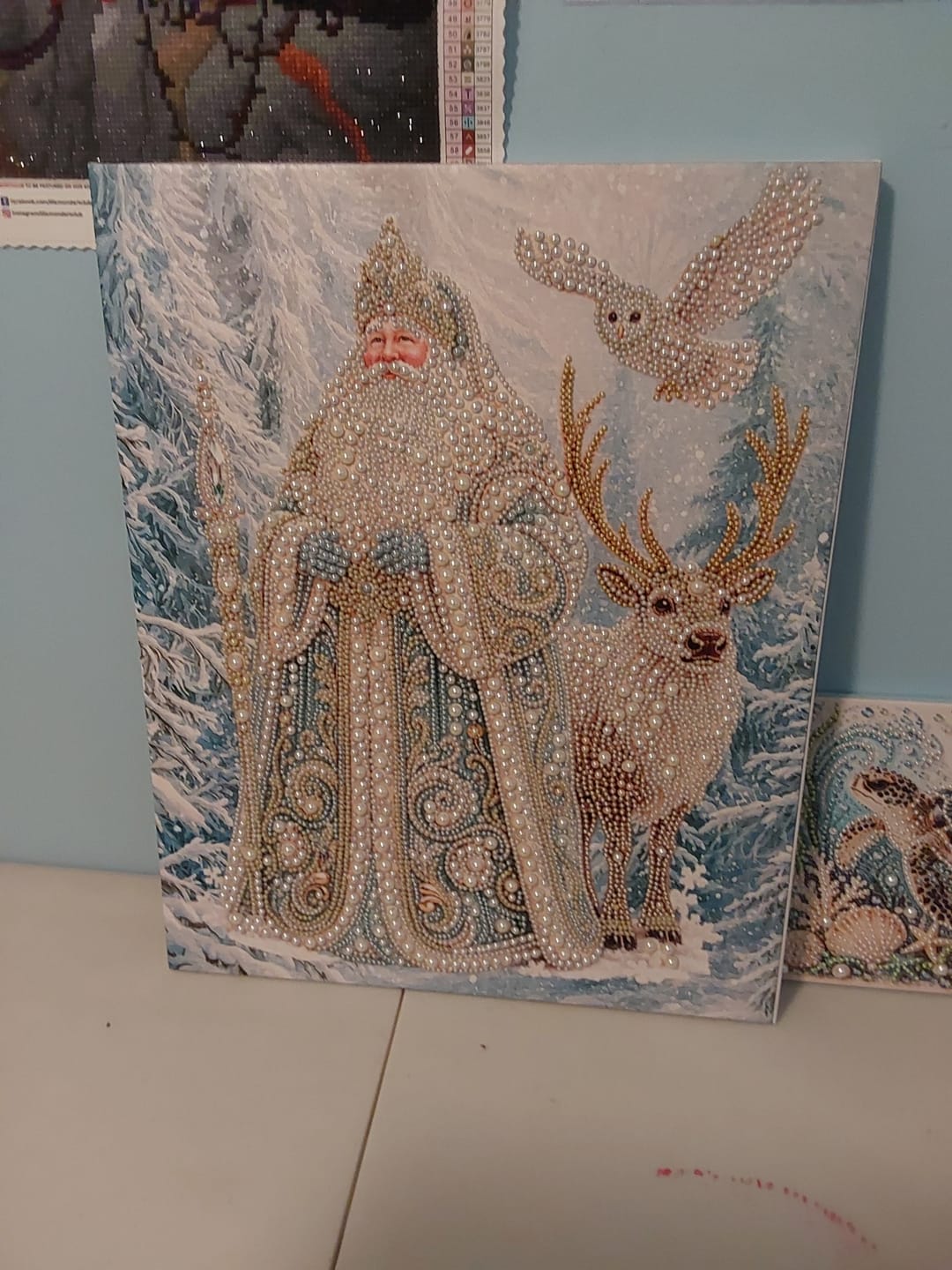 Customer photo review of Personalized 3D Pearl Art DIY Kit – Custom Name Holiday Canvas Wall Decor