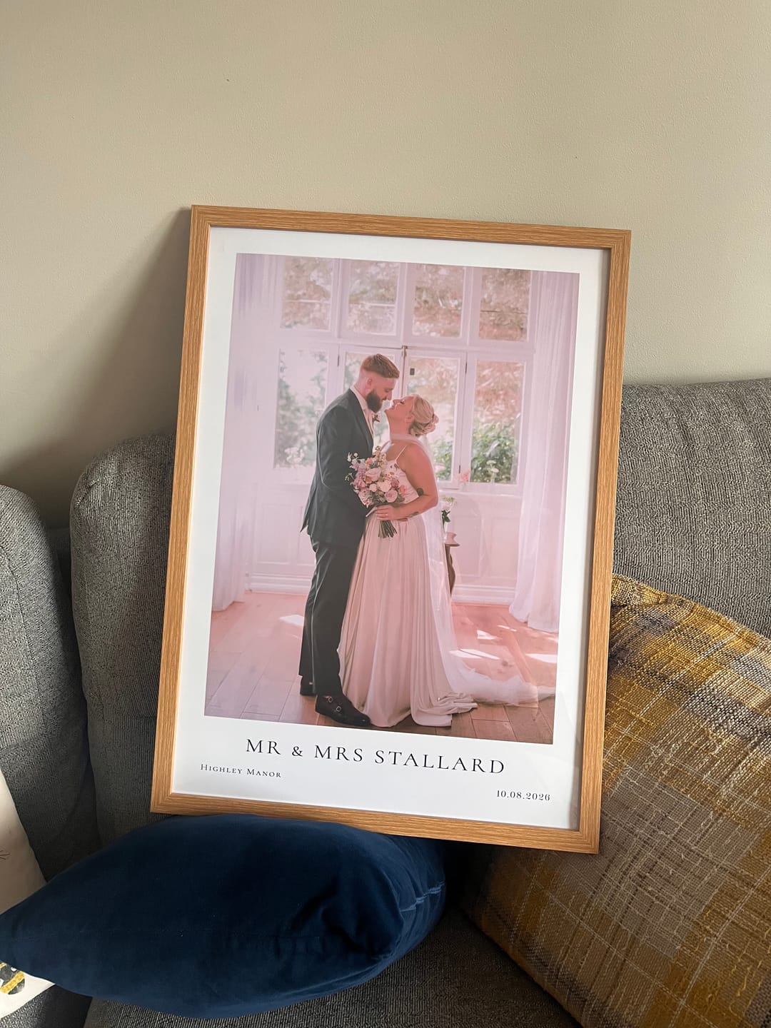 Customer photo review of Personalised Wedding / Engagement Photo Print with Date & Location Text