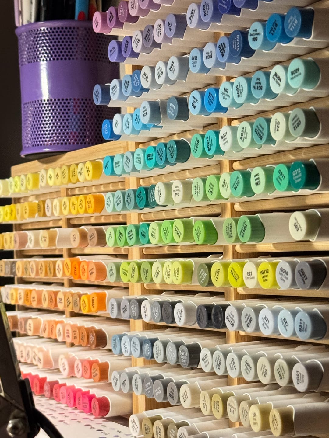 Customer photo review of Ohuhu Honolulu 216 Colors Dual Tips Alcohol Art Markers (New Color Codes)