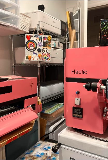 Customer photo review of Haolic UX7 Mini 13'' UV DTF Printer with Built-in Laminator & Cutter All-in-One Bundle