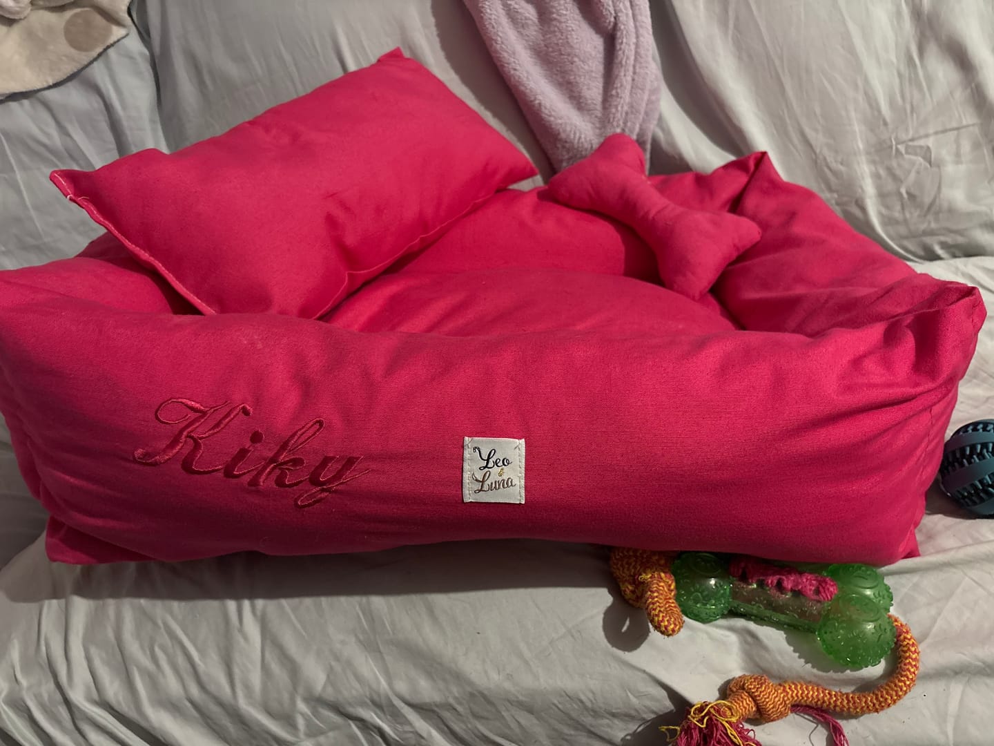 Customer photo review of Divanetto per Cani Siena Fucsia – Cuccia Artigianale Made in Italy