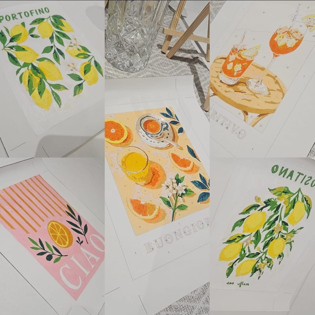 Customer photo review of 6 Mini Paintings - Italian Fruit & Drinks Set