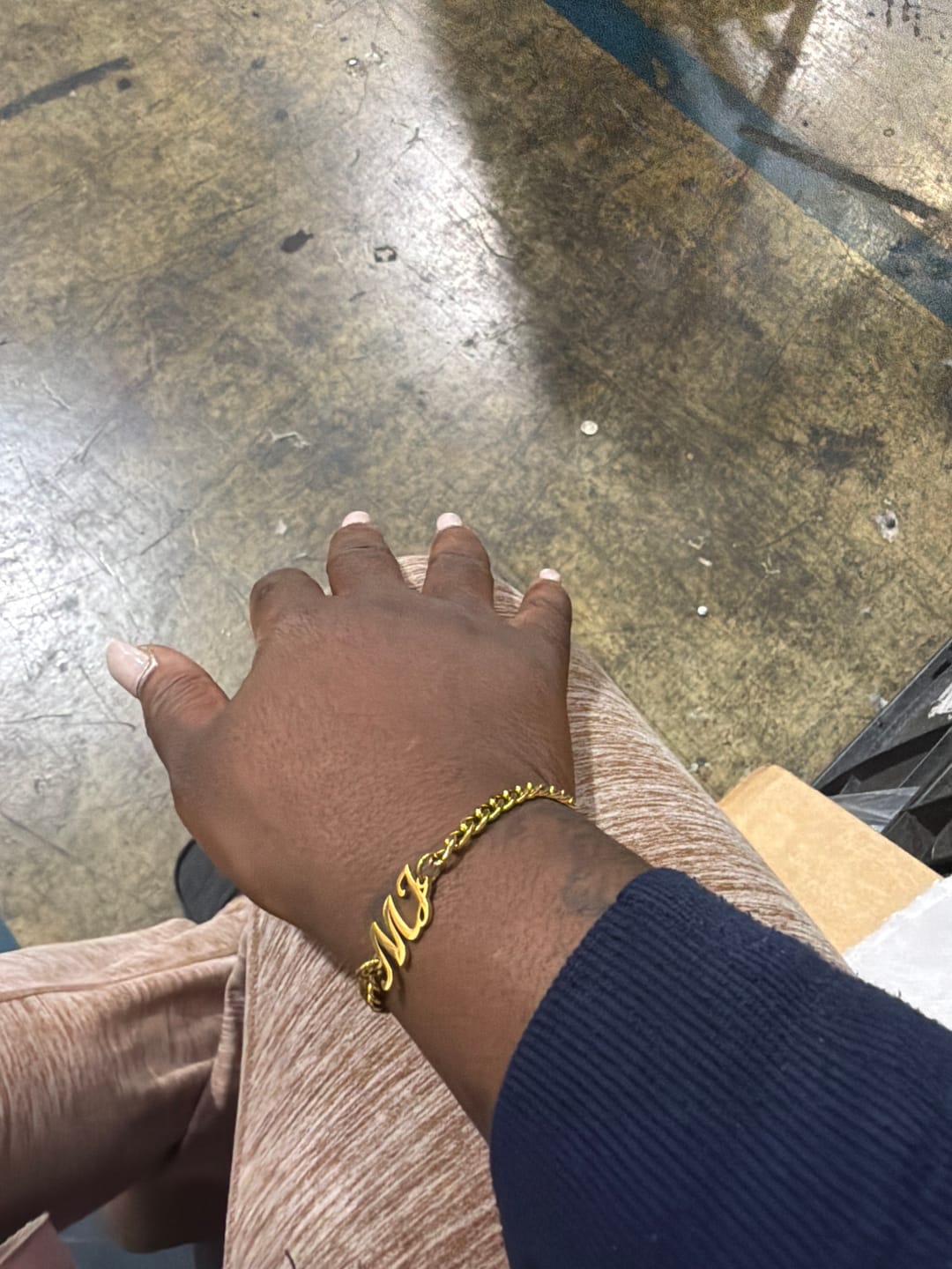 Customer photo review of Name Bracelet w/ Cuban Chain