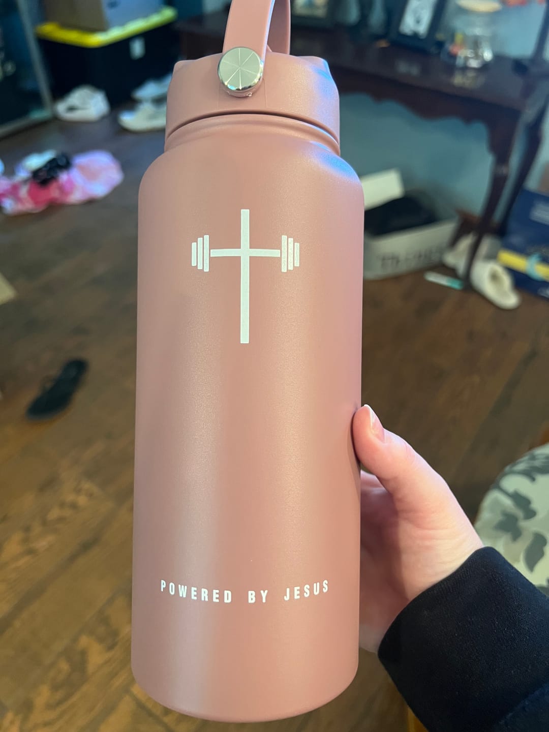 Customer photo review of Powered By Jesus 32oz Insulated Water Bottle