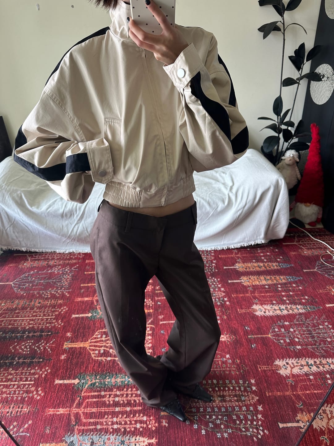 Customer photo review of ROVENTE Low-Rise Tailored Wide-Leg Trousers