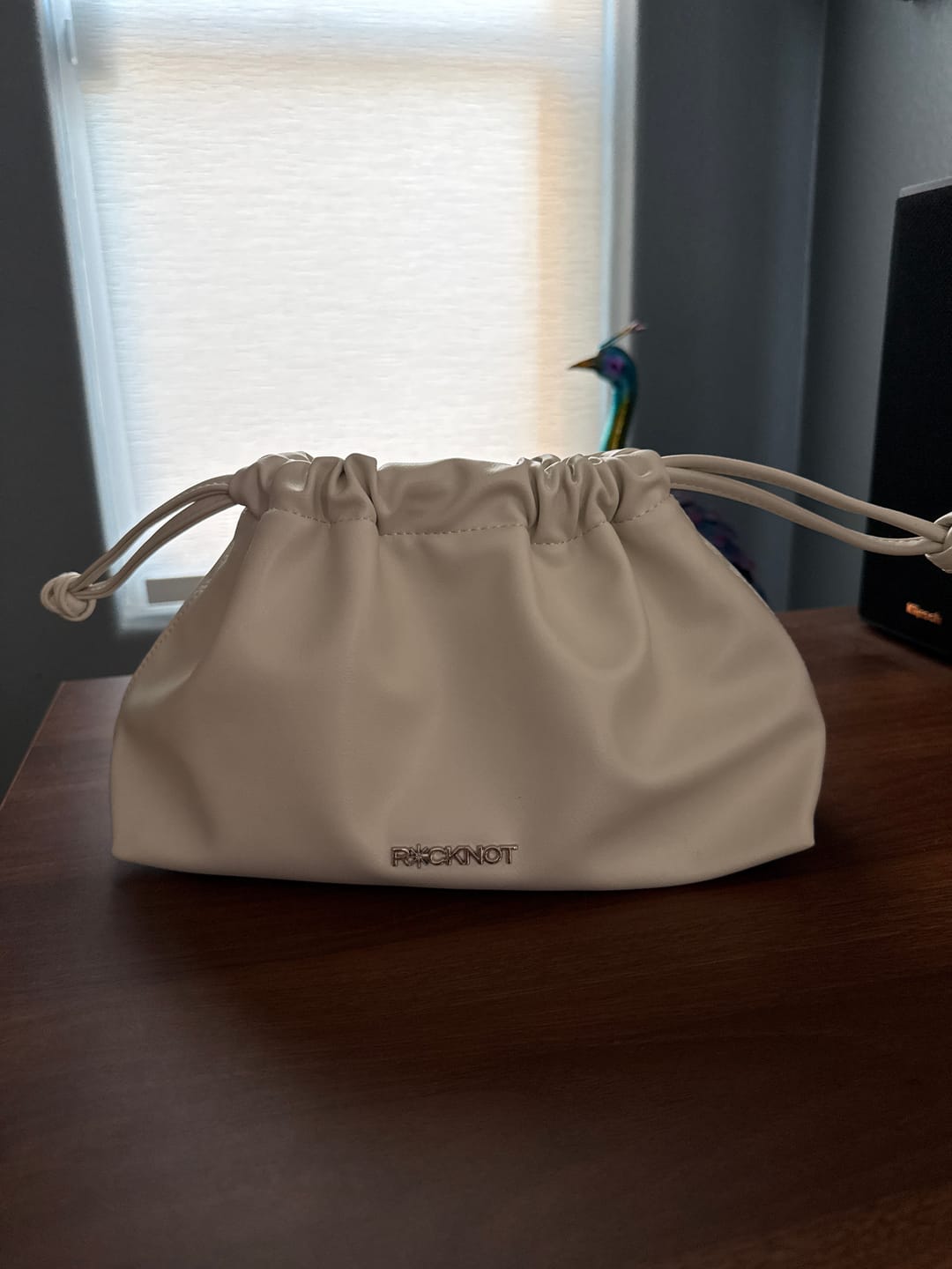 Customer photo review of FIA Drawstring Bag - Off White Vegan Leather