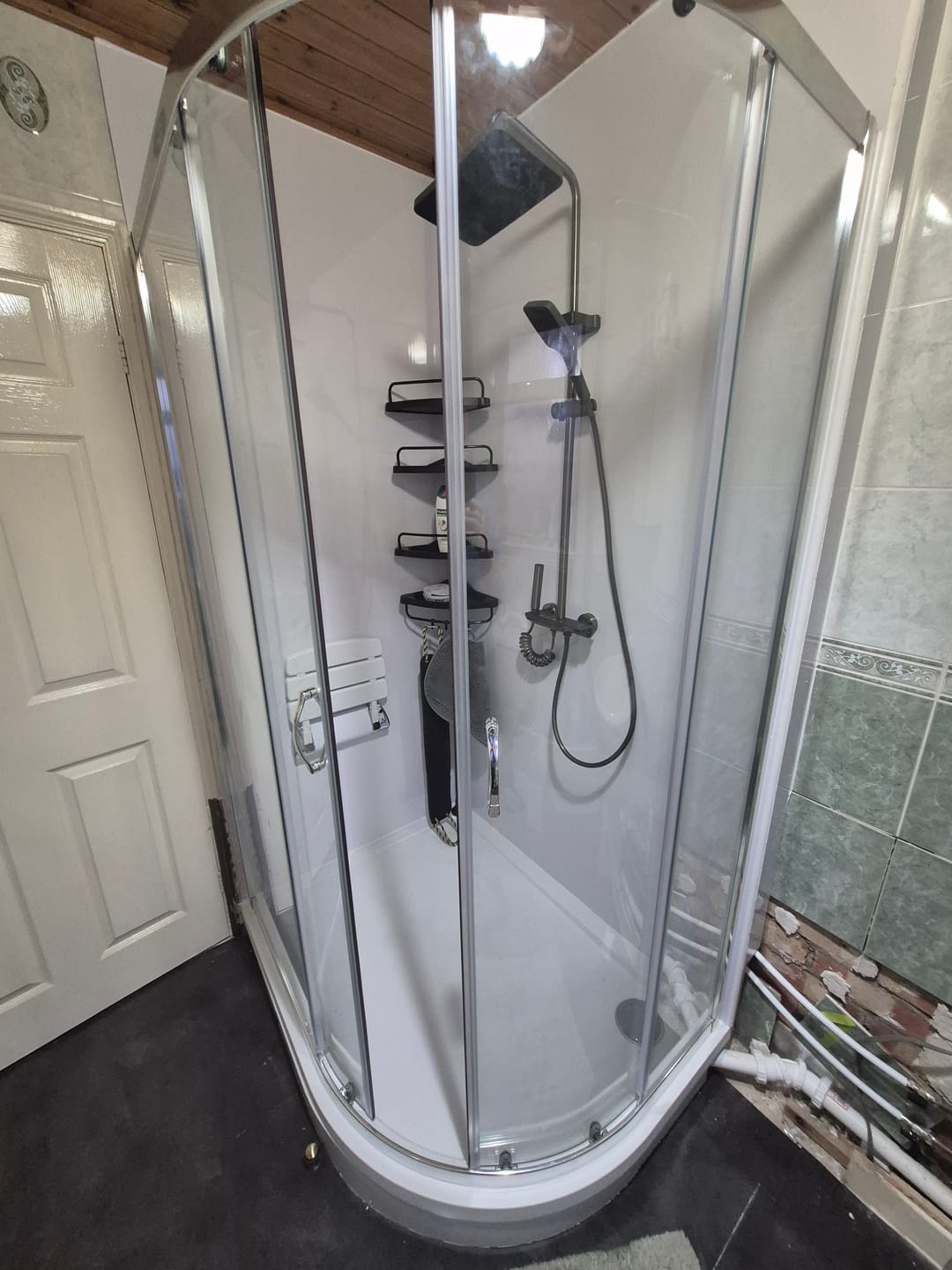 Customer photo review of Premium White Gloss Shower Wall Panel – 1M x 2.4M
