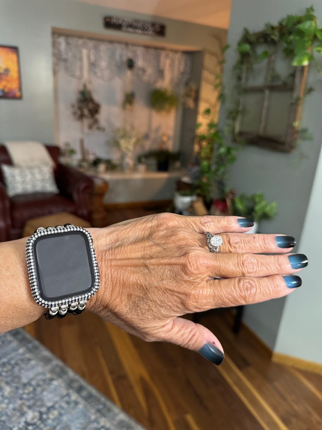 Customer photo review of Moonlight Agate Stretch Apple Watch Strap