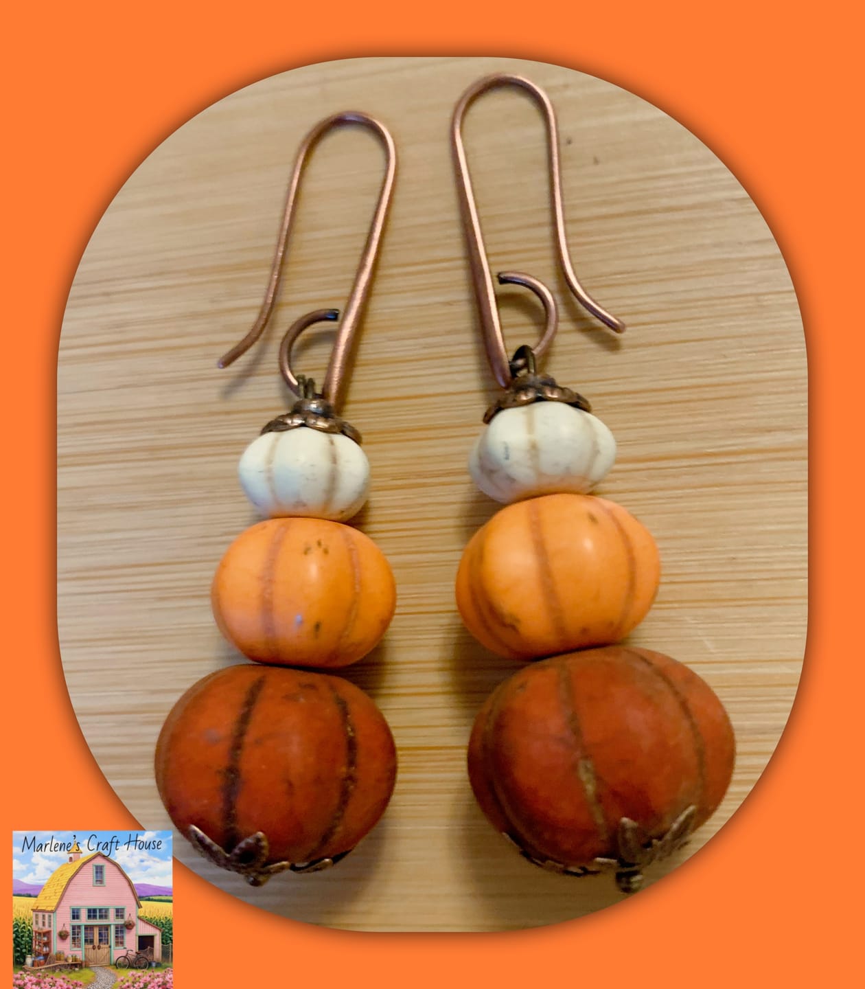 Customer photo review of Autumn Howlite Bead Strand Duo in Pumpkin Spice