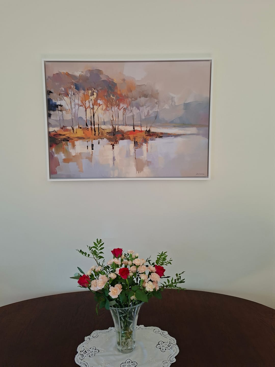 Customer photo review of Trees Along The Lake Canvas Print