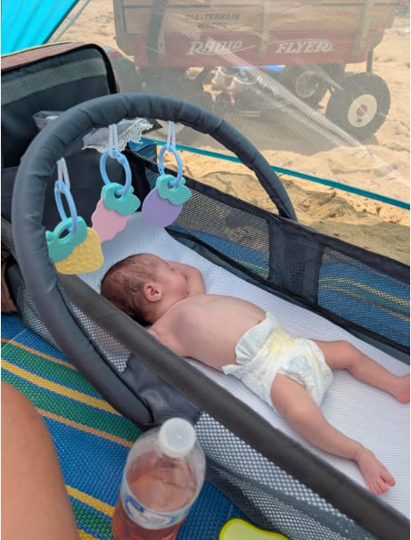 Customer photo review of Mochila Cambiador con Cuna Plegable para Bebé