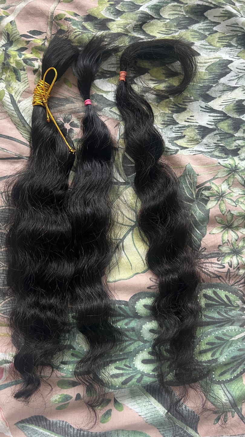 Customer photo review of Double Drawn Burmese Loose Deep Wave Human Braiding Hair