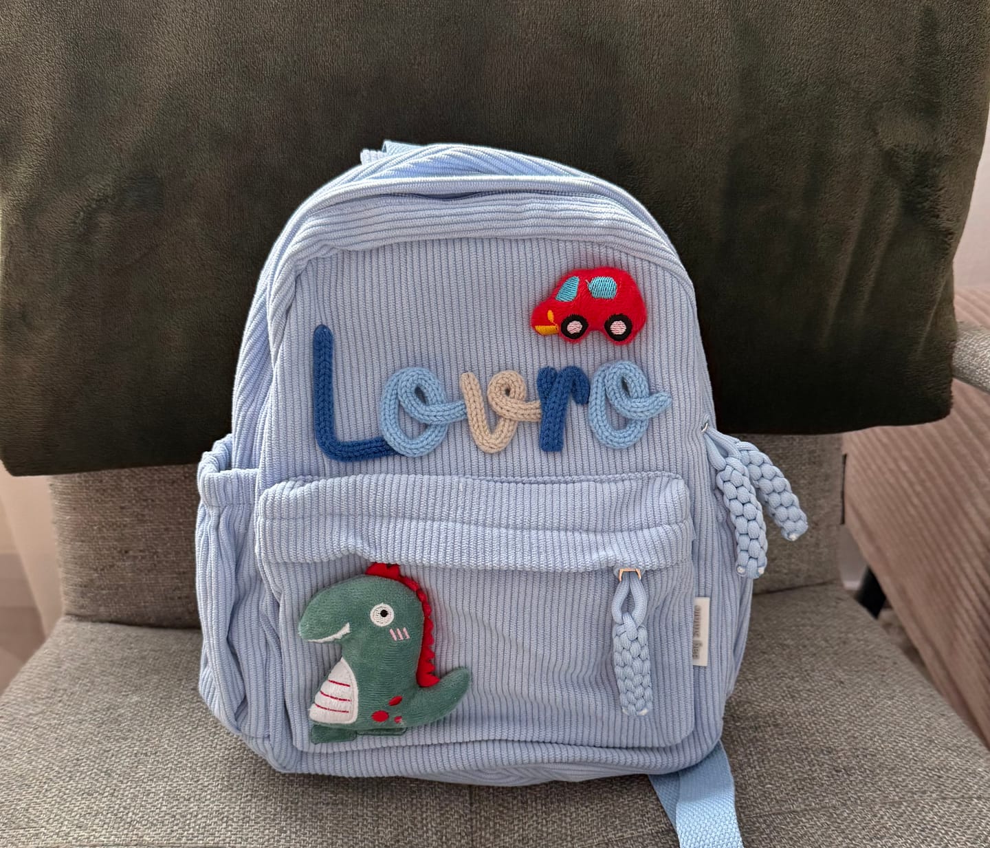 Customer photo review of K&C - Personalized Knitted Backpack