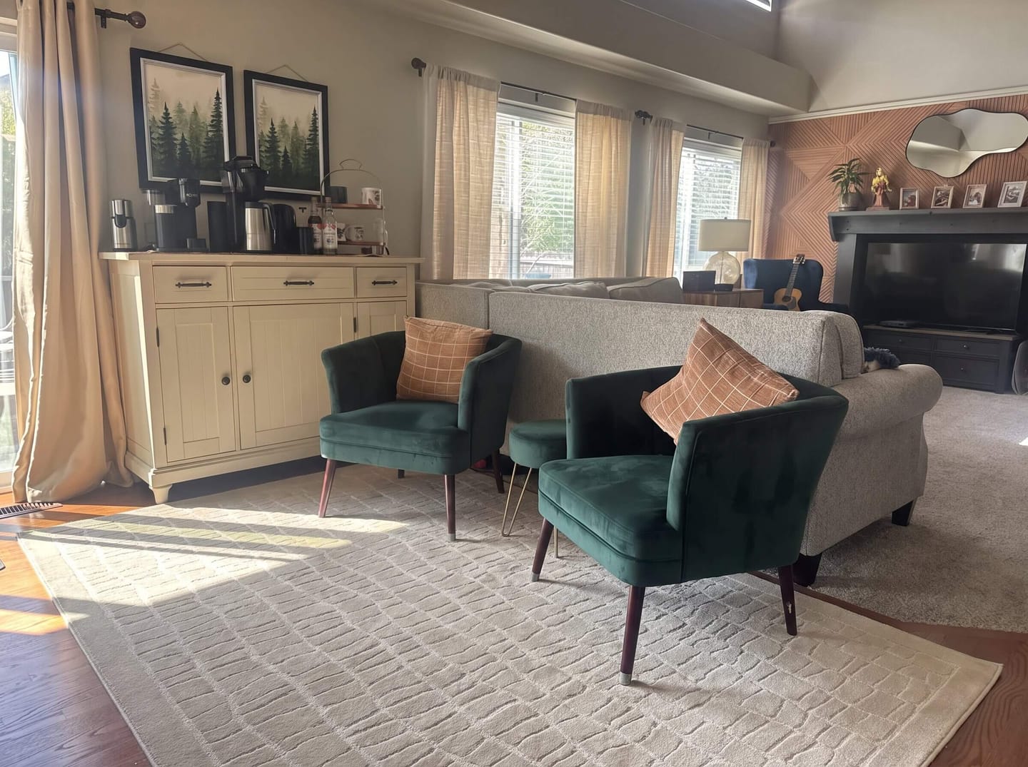 Customer photo review of Veyra Washable Area Rug - Beige