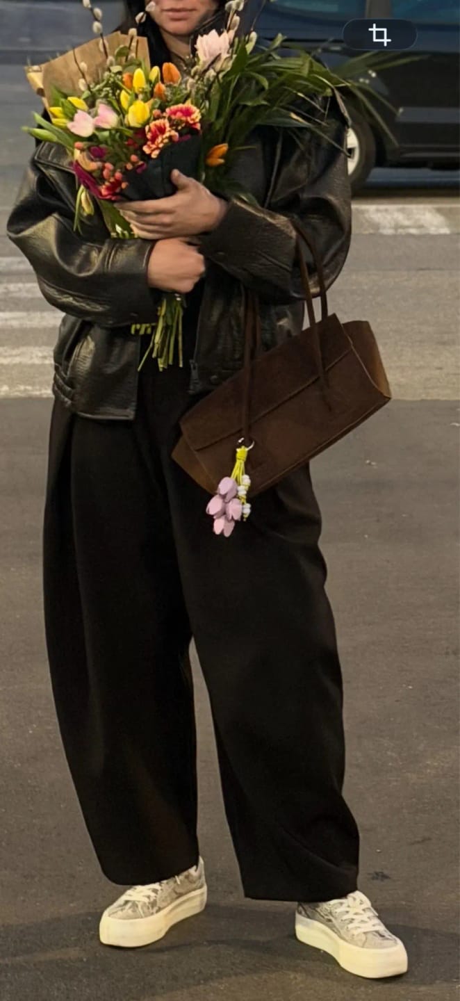 Customer photo review of Nicole Vintage Suede Crossbody Bag