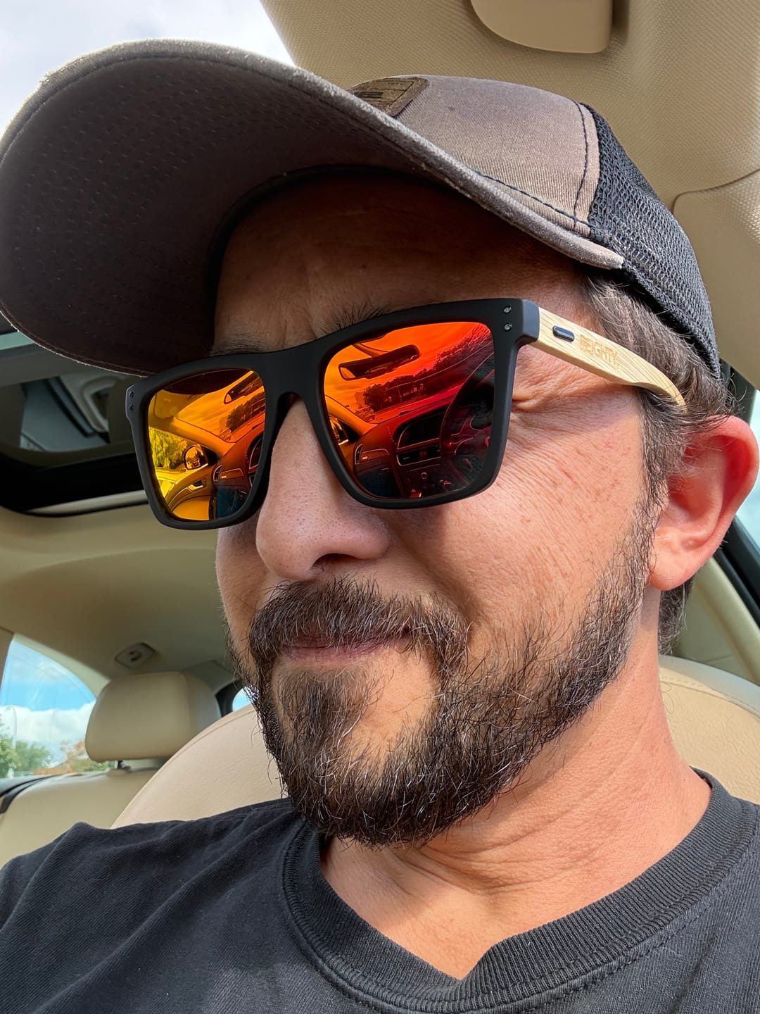 Customer photo review of 80Eighty® Polarized Bamboo Sunglasses - Red