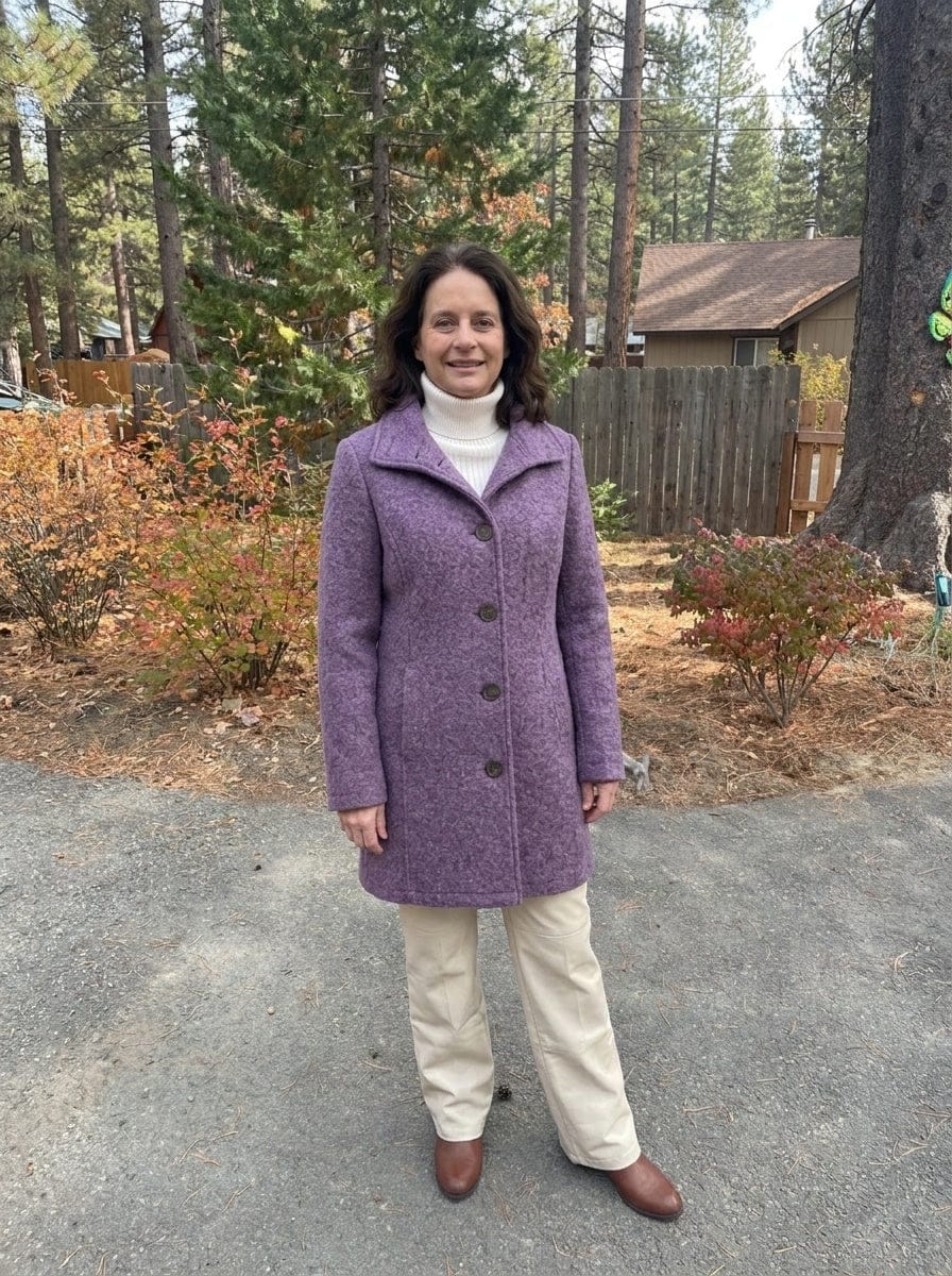 Customer photo review of Turndown Collar Coat Tailored Fit for Cozy Everyday Wear
