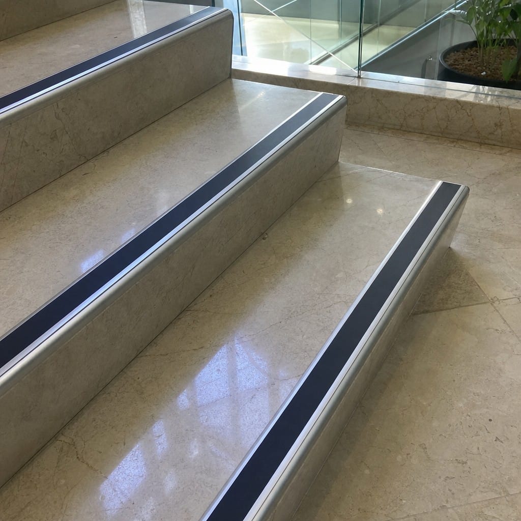 Customer photo review of Bullnose Aluminium Stair Nosing 2.75m Single Insert 39mm