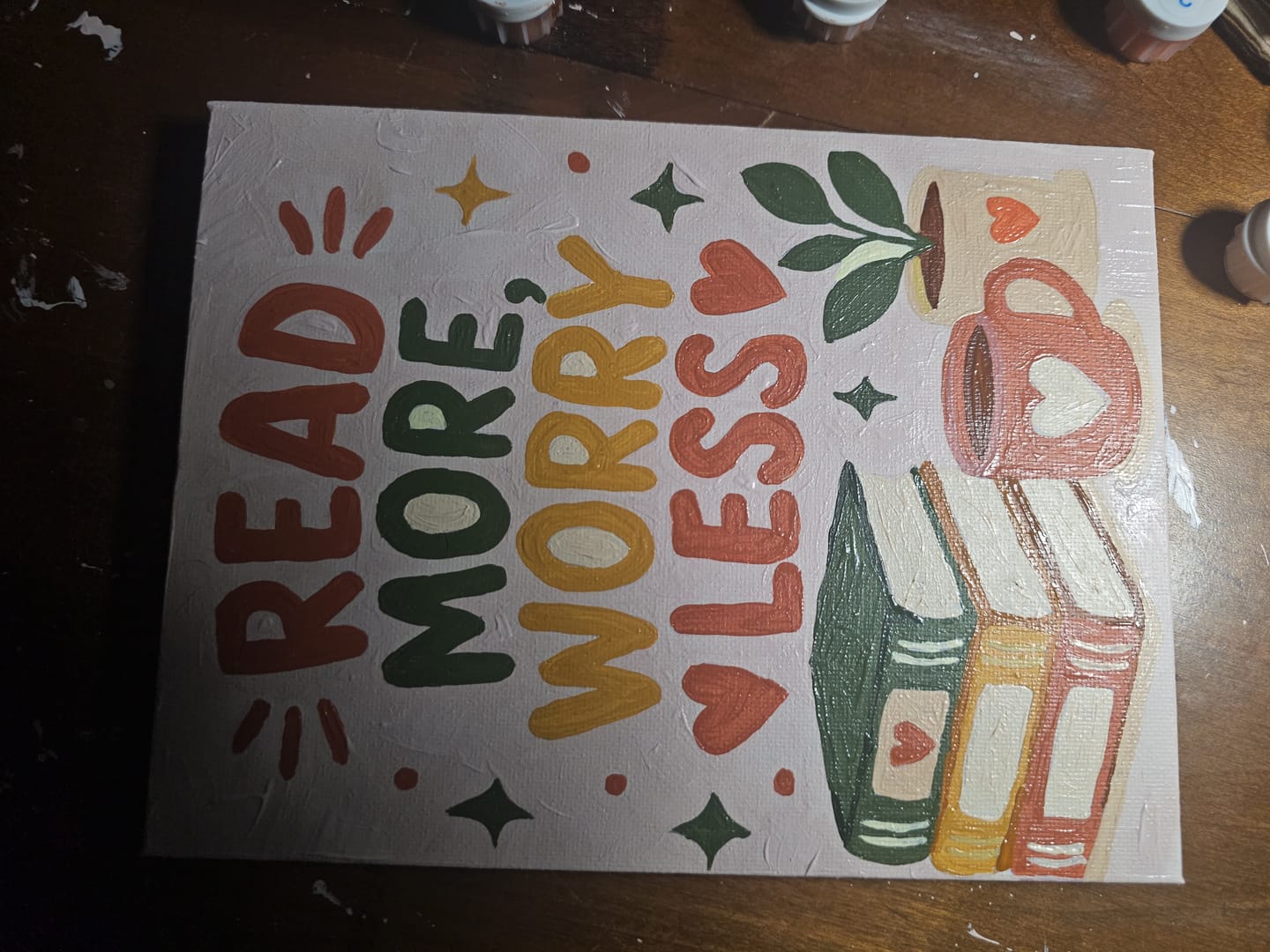Customer photo review of 6 Mini Paintings - Books & Quotes Set