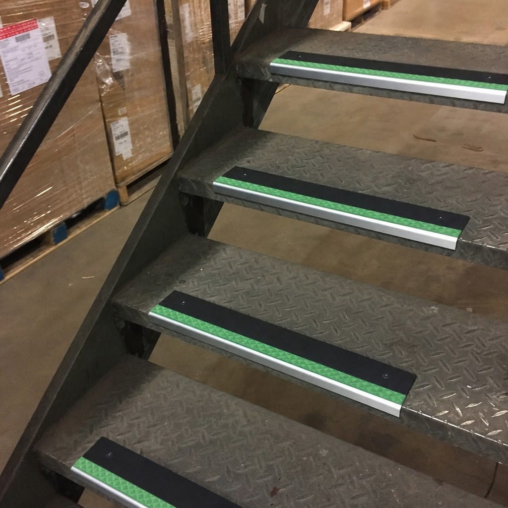 Customer photo review of Aluminium Stair Nosing 66x32mm Ramped Anti Slip Glow Edge