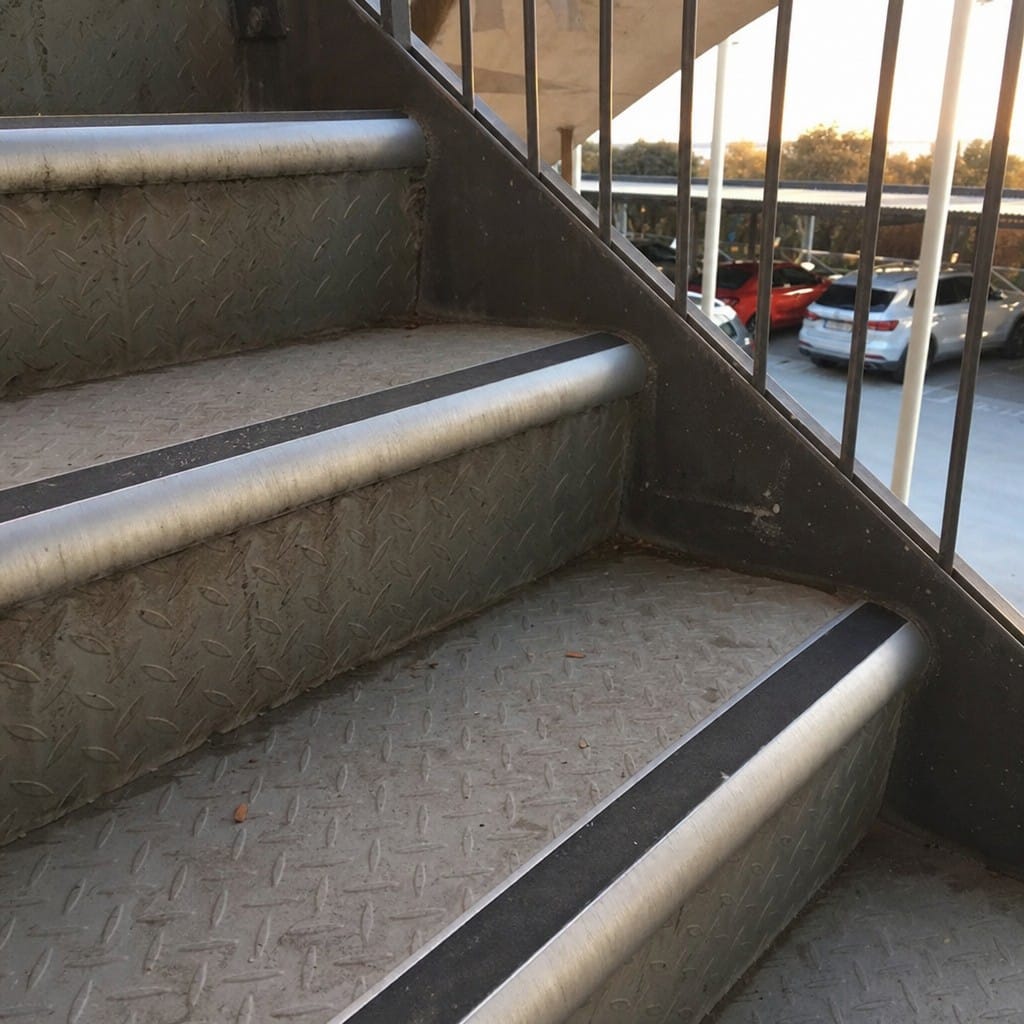 Customer photo review of Bullnose Aluminium Stair Nosing 2.75m Single Insert 39mm